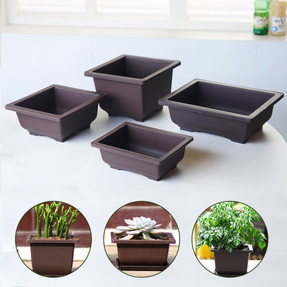 Vasos de Flores Retangulares de Argila Roxa Imitando Vasos para Plantas de Jardim ao Ar Livre Paisagismo Bonsai macetas para plantas