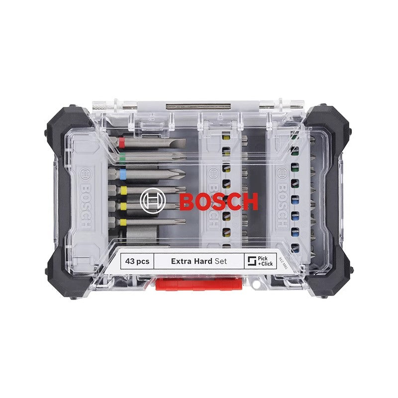 Bosch Jogo Extra Duro 43 peças Ponta de chave de fenda elétrica material de aço modificado S2 Broca de cabo hexagonal Acessórios Bosch