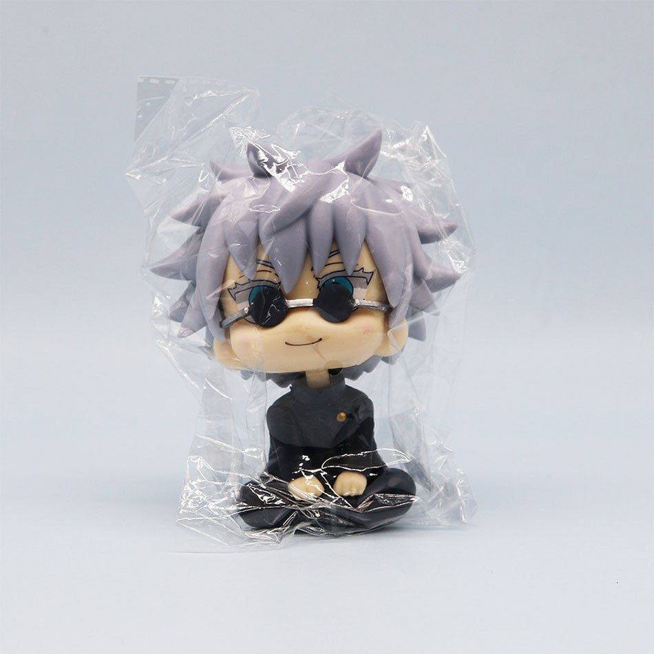 Novo conjunto de 5 peças Jujutsu Kaisen Cute Yuji Itadori Gojo Satoru Q Ver. Bonecos de Ação de PVC Figuras de Anime Modelo Brinquedos Coleção Boneca Presente