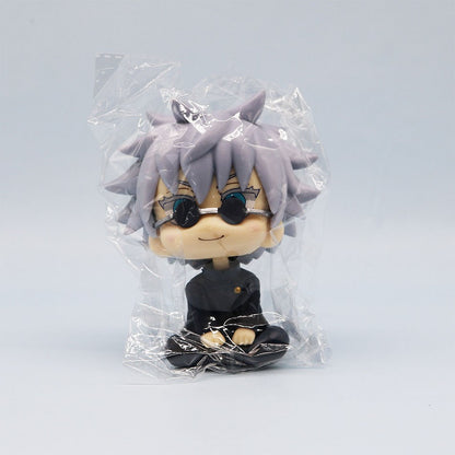 Novo conjunto de 5 peças Jujutsu Kaisen Cute Yuji Itadori Gojo Satoru Q Ver. Bonecos de Ação de PVC Figuras de Anime Modelo Brinquedos Coleção Boneca Presente