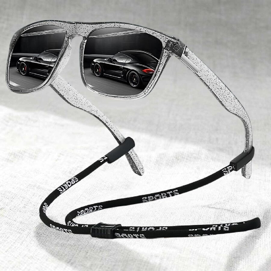 Fashion With Chain Square Sunglasses For Men Women Driving Fishing Brand Designer Sun Glasses Man UV400 Eyewear