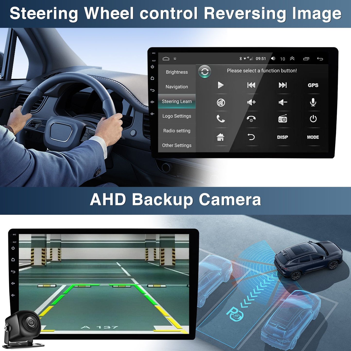 10.1 Inch Car Radio Stereo For 2012-2014 Toyota Camry Wireless CarPlay 1080P Android 13 GPS Navigation AHD Camera Microphone