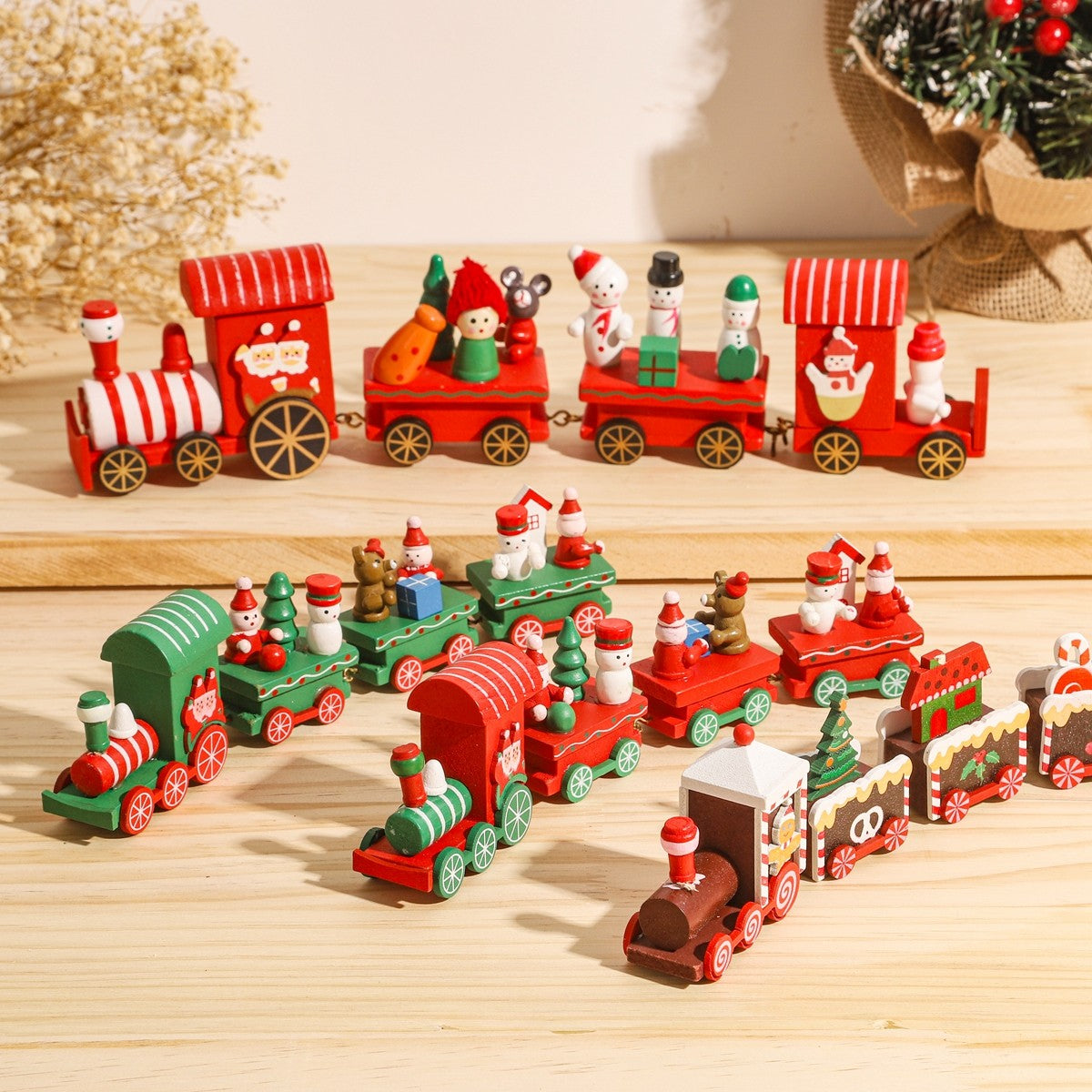 Wooden/Plastic Train Christmas Ornament Merry Christmas Decoration For Home 2025 Xmas Gifts Noel Natal Navidad New Year 2026