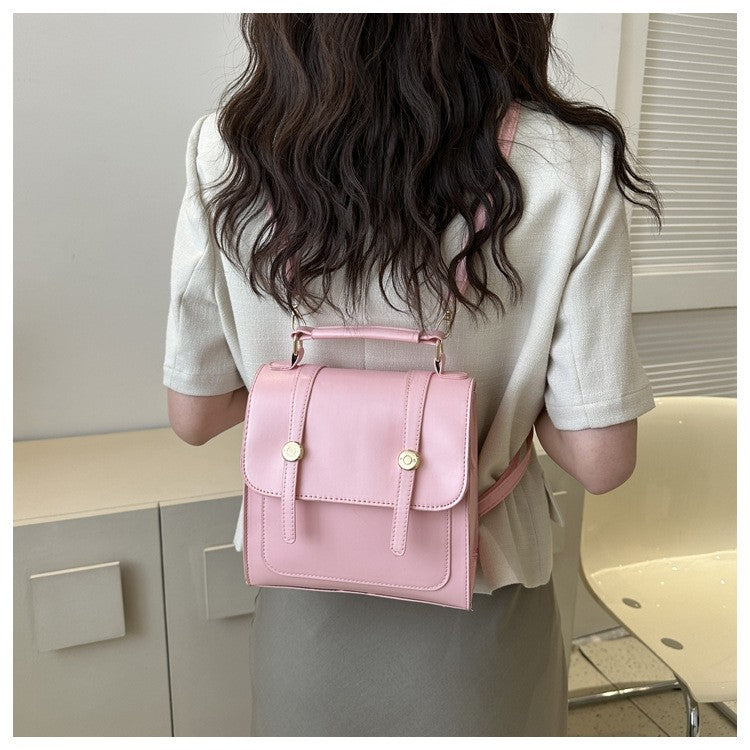 Nova mochila feminina de ombro duplo, moderna, bolsa de ombro único simples e casual, mochila pequena