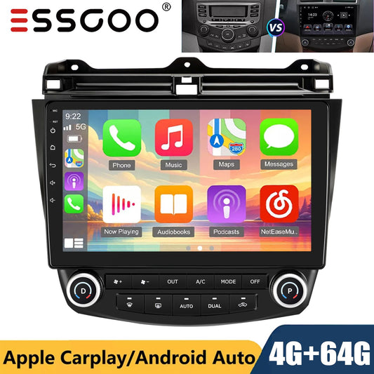 4+64G 10.1" For Honda Accord 7 2003-2007 Android 14 Car Stereo Radio GPS Navi Apple CarPlay WiFi BT Head Unit IPS Touch Screen