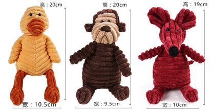 Brinquedo de Pelúcia para Cães Mordedor de Cordeiro, Macaco, Porco com Som, Treinamento de Ventilação, Suprimentos para Limpeza de Dentes de Cães, Brinquedos para Cães Grandes