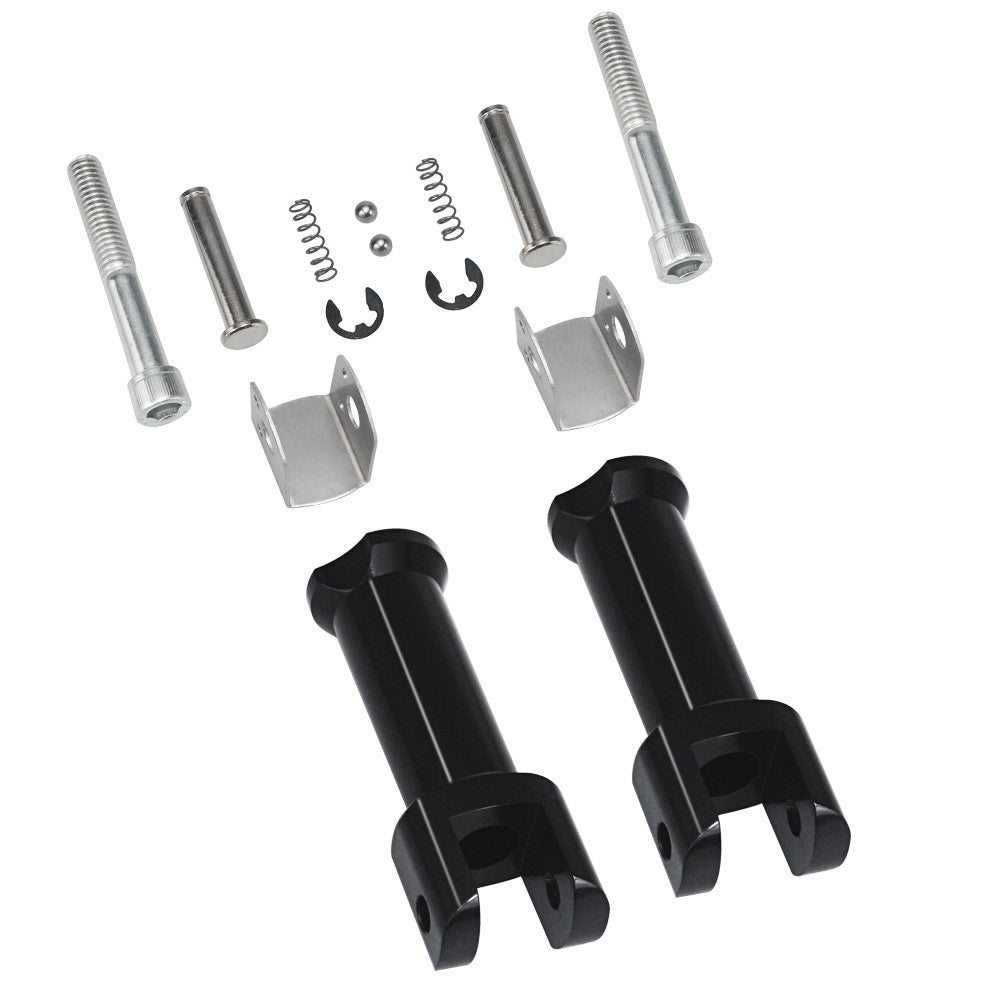 Suportes de Pedaleira Traseira Clevis para Motocicleta Harley Davidson Softail 2018-2025 (Preto Brilhante) Kit de Suporte de Pedaleira do Passageiro