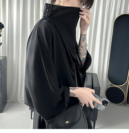 Y2k Black Harajuku Techwear Men's Clothing Stylish Gothic Punk Hip Hop Streetwear Creative Men's T Shirts Japanese Anime Clothes