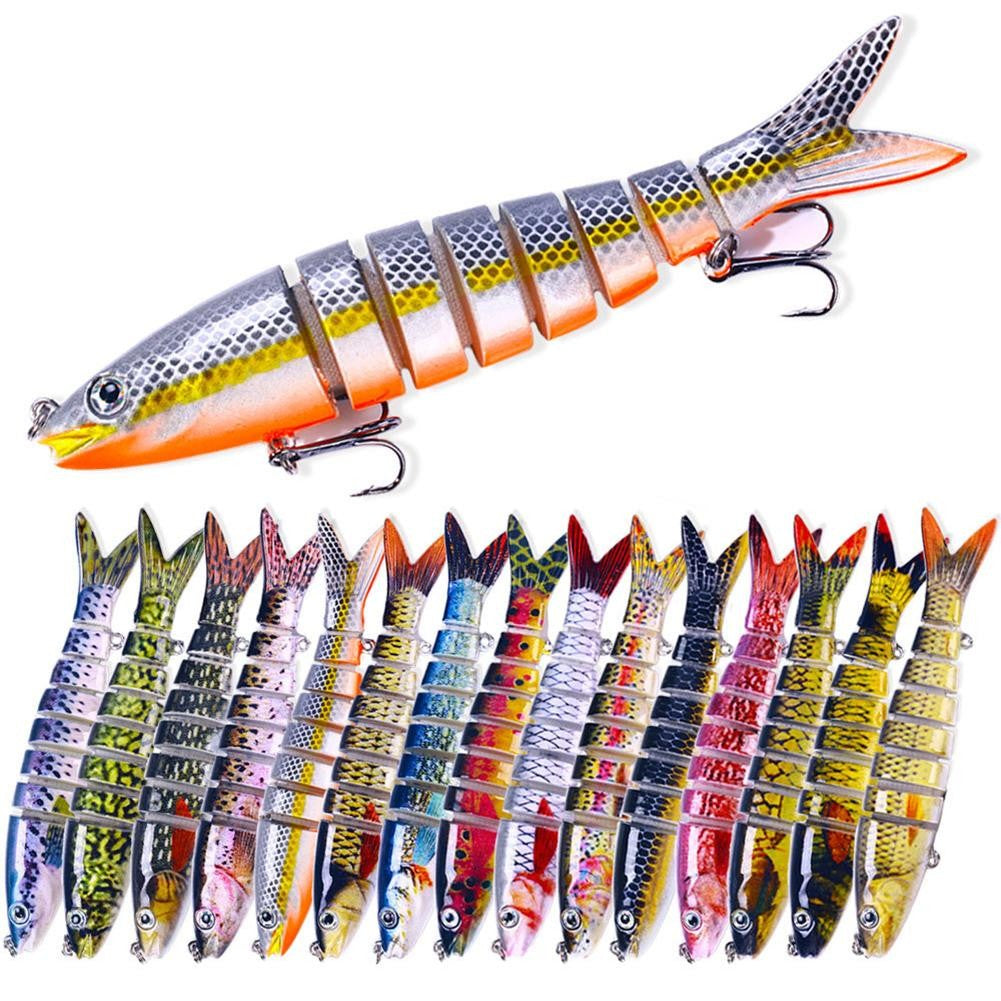 Iscas Artificiais Articuladas Wobblers para Pesca de Lúcio 13,4cm, Seções Múltiplas, Isca Rígida Artificial para Trolling, Ferramentas de Pesca de Carpa e Lúcio