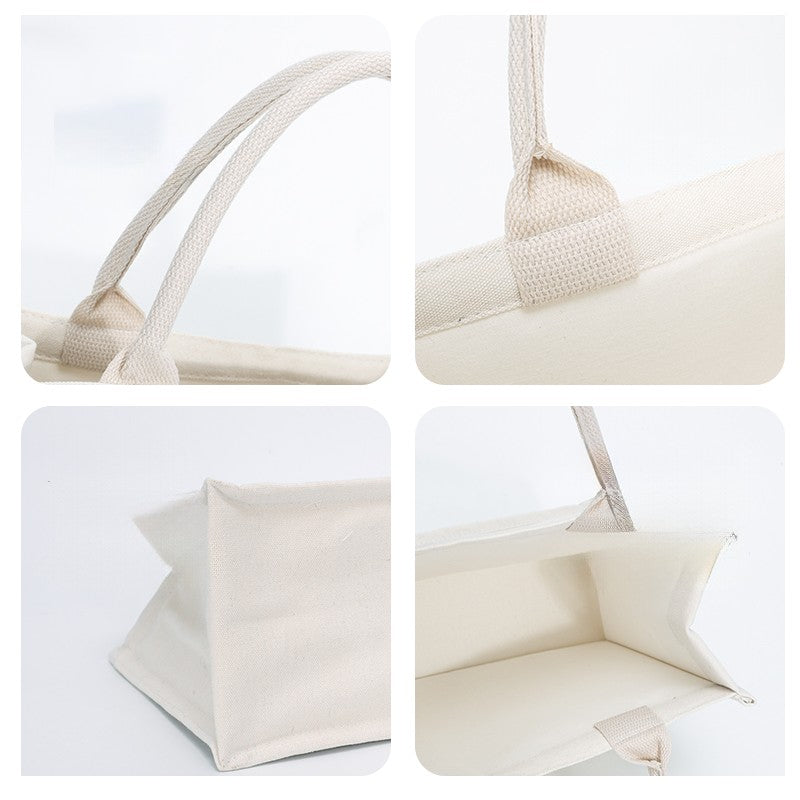 10pcs White Canvas Bags Custom Wedding Party Gift Tote Bags DIY Shopping Bags Large Capacity Tote Bags Custom Printed Logo