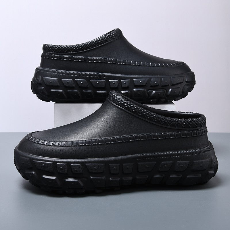 2025 New Men's Waterproof Non-slip Chef Shoes Lightweight Non-slip Wear-resistant Braid Toe Sandals Nurse Shoes