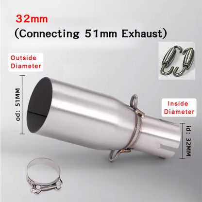 Motorcycle Modification Exhaust Pipe Exhaust Middle Section 28 30 32 33 35 38 40 42 45mm Adapter 51mm Exhaust