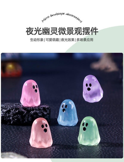 10/20/50pcs Luminous Ghost Figures Glowing At Night Action Figure Mini Micro Landscape Miniatures Halloween Decoration Gifts