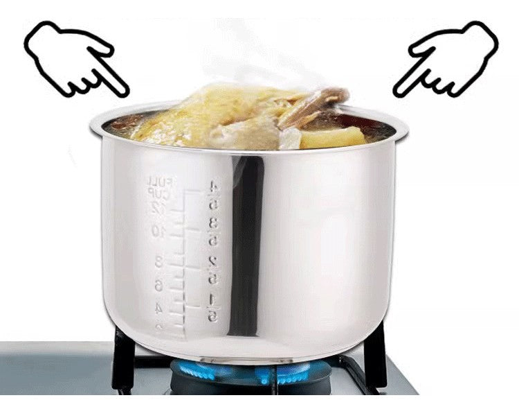6 Liters160 Electric Pressure Cooker Liner Stainless Steel 304 Food Grade Multi-Bowl Soup Porridge Pot Bile Cooker Accessories
