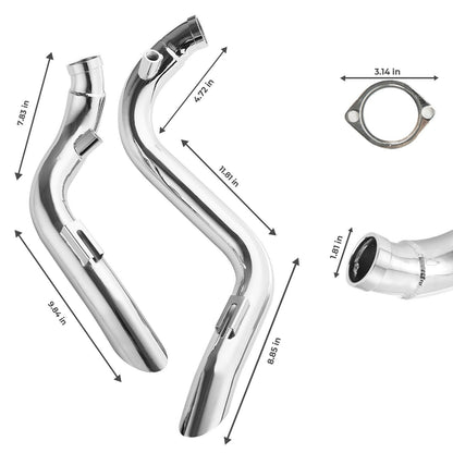 KEMIMOTO Motorcycle Exhaust Pipes 2" Drag Pipes Exhaust For Softail Dyna Sportster Chopper Bobber 1984-2017 Exhaust Systems Part