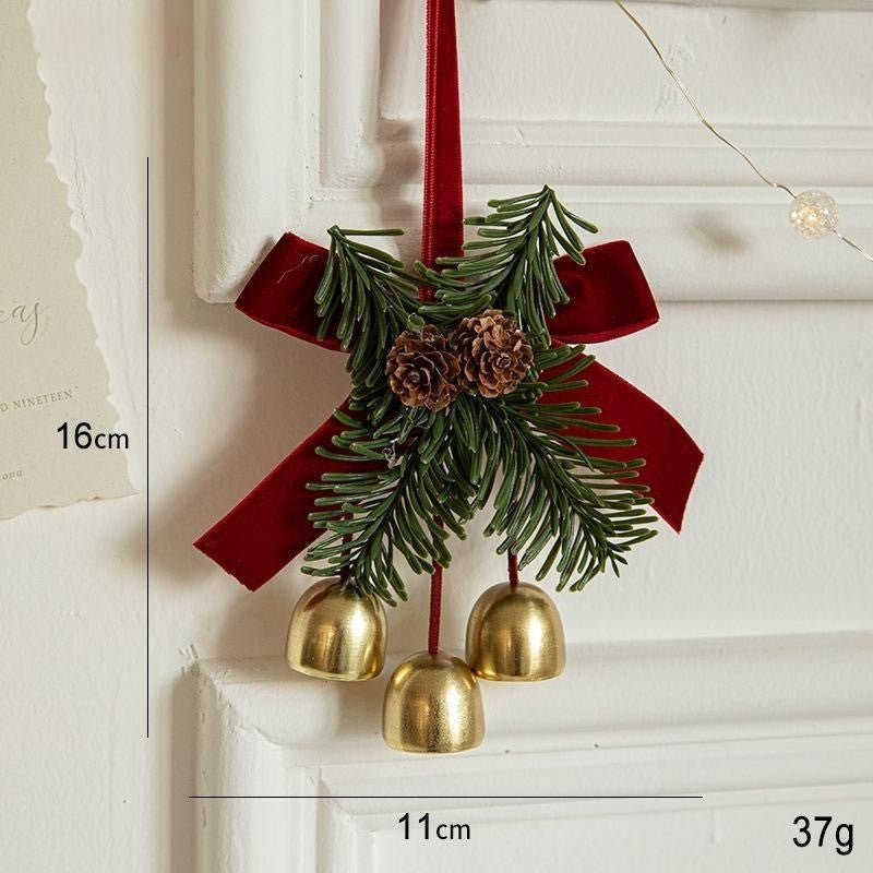 Merry Christmas Decoration Bow Bell Hanging Xmas Tree Pendant for Home Decor New Year 2026 Navidad DIY Christmas Gifts Ornament