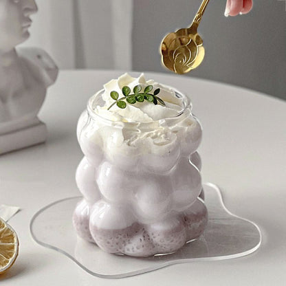 Copo de Vidro INS Copo Térmico Resistente ao Calor Transparente para Suco Leite Café Design Único Copo de Vidro Rosa 3D Copos de Água Utensílios de Bar