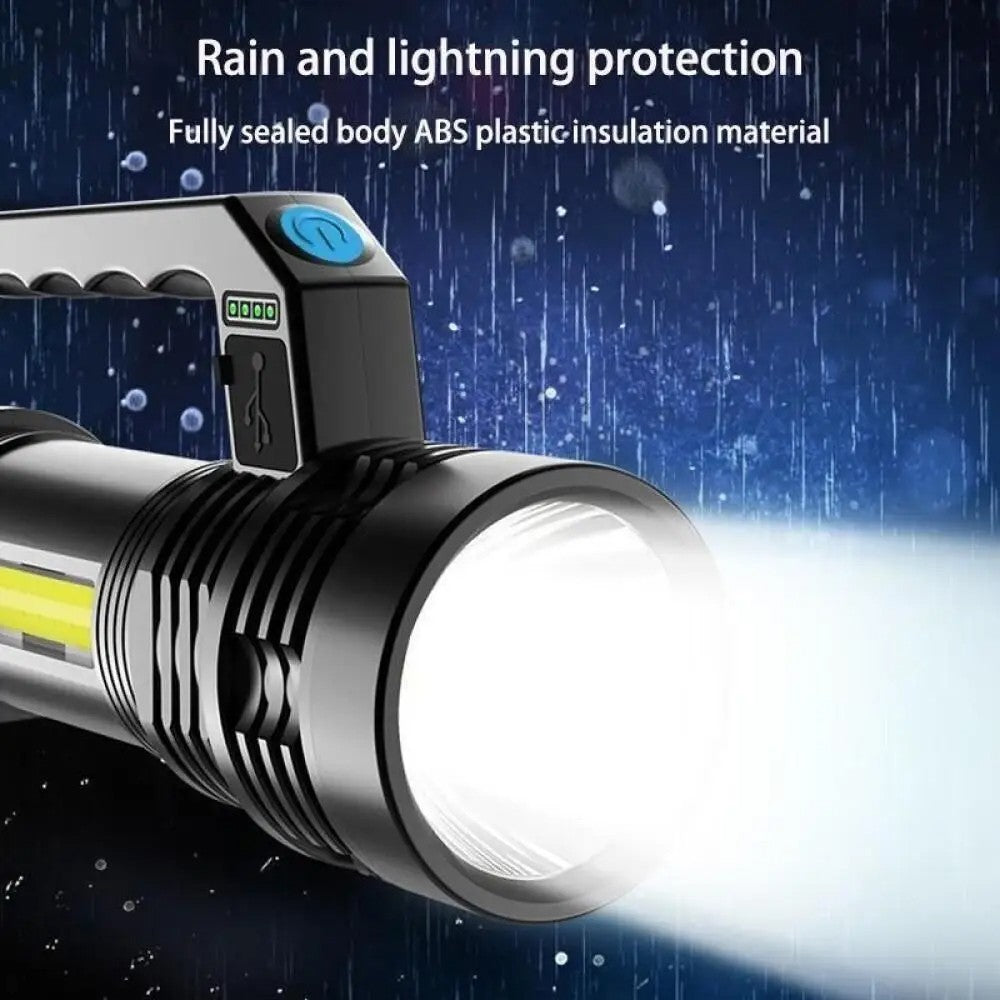GGbingo 2KM LED USB Rechargeable Flashlight Portable Long Distance Waterproof Torch for Fishing Hunting Camping
