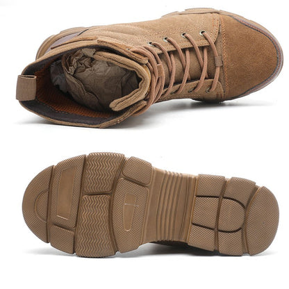 SUADEX Botas Masculinas de Bico de Aço Botas de Trabalho Indestrutíveis Sapatos de Trabalho Botas de Segurança para Deserto Calçados de Segurança 36-48