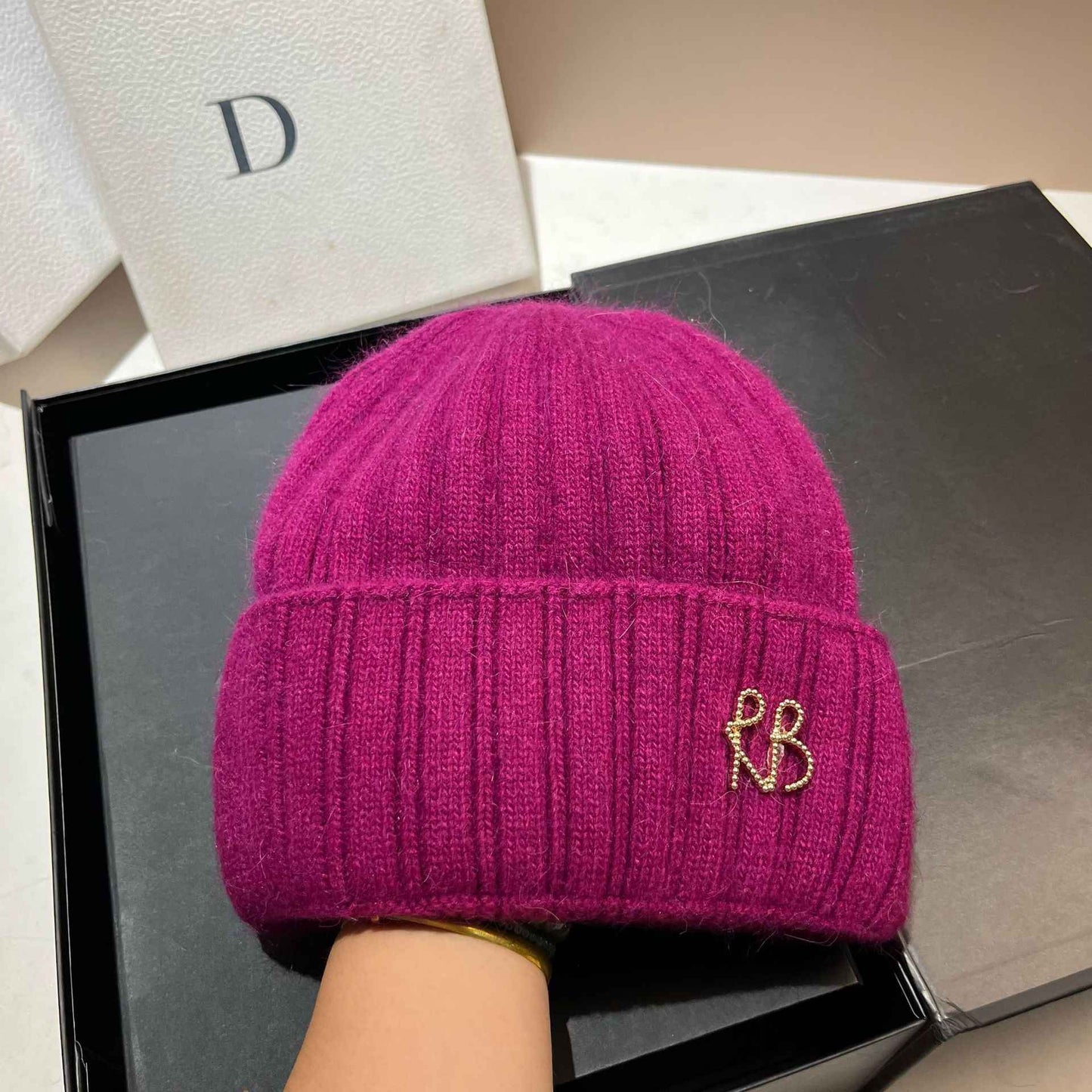 Women Ribbed Stretch Knit Beanie Soft Slouchy Wool Hat Extreme Cold Weather Warm Ear Protection Winter Fashion Cap