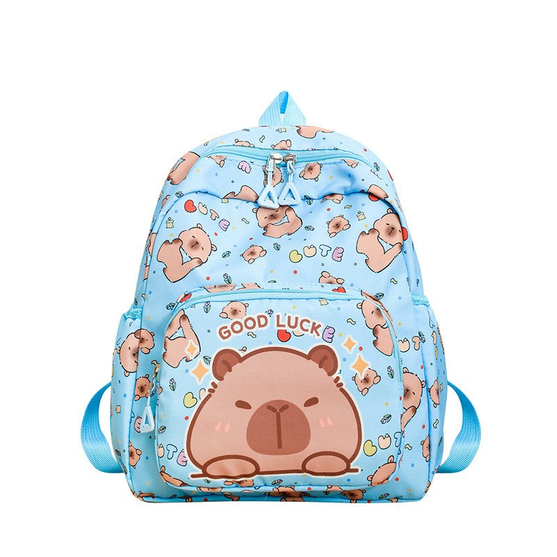 Capibara Print Backpacks Large Capacity Back To School Unisex Fashionable Cute Children's Bags For Kids Gift
