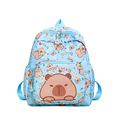 Capibara Print Backpacks Large Capacity Back To School Unisex Fashionable Cute Children's Bags For Kids Gift