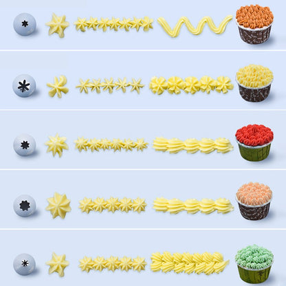 8/10/16Pcs/Set Silicone Pastry Bag Tips Kitchen Cake Icing Piping Cream Cake Decorating Tools Reusable Nozzle Set +1 Pastry Bags