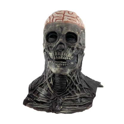 2026 Halloween Latex Skeleton Head Mask Horror Brain Helmet Mask Cosplay Party Supplies Skull Full Face Mask