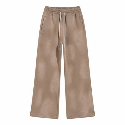 Autumn and winter 2024 new splash ink white spray-dyed loose plus velvet joggers