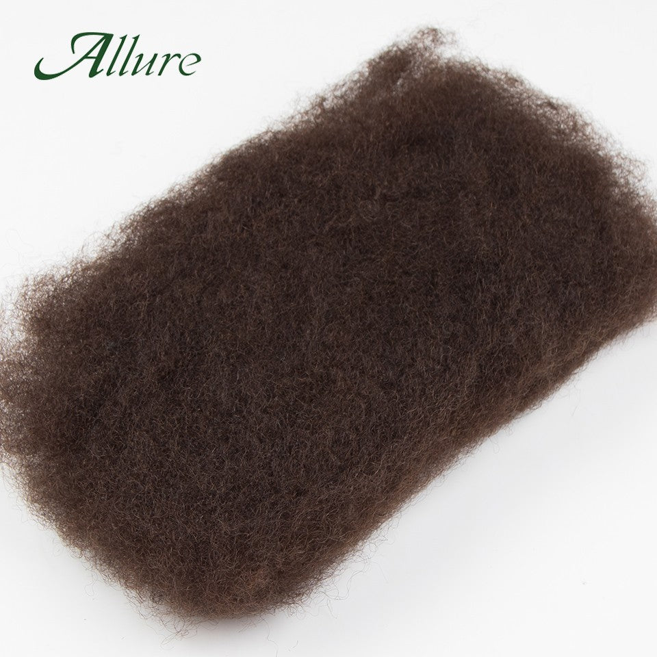 Cabelo Humano Afro Kinky Bulk QVR para Mini Twist, Tranças, Extensões de Dread Locs e Crochet, Cabelo Afro Kinky Cacheado Bulk para Dreadlocks 50g