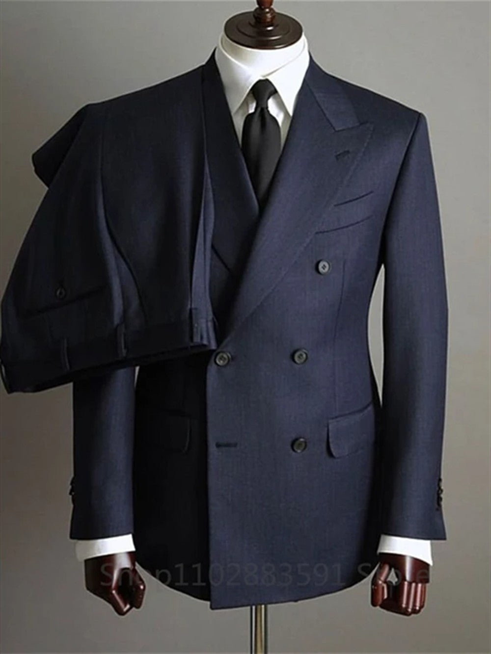 2 Pieces Tuxedo Fashion Blazer Pants Men Suits Double Breasted Buttons Peaked Lapel Formal Party Wedding Groom Tuxedo