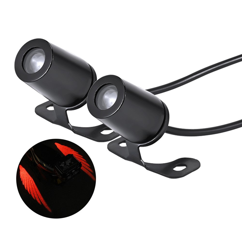 2Pcs Luz de Boas-Vindas LED Para Motocicleta Asas de Anjo Luzes de Projeção 8-30V Motocicleta Luz Decorativa Modificada Luzes Laser de Asa