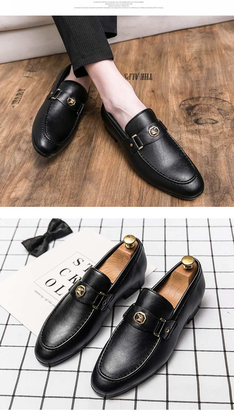New Black Loafers Men Slip-On Round Toe Fashion Mens Dress Shoes Free Shipping Wedding Shoes for Men Size 38-47