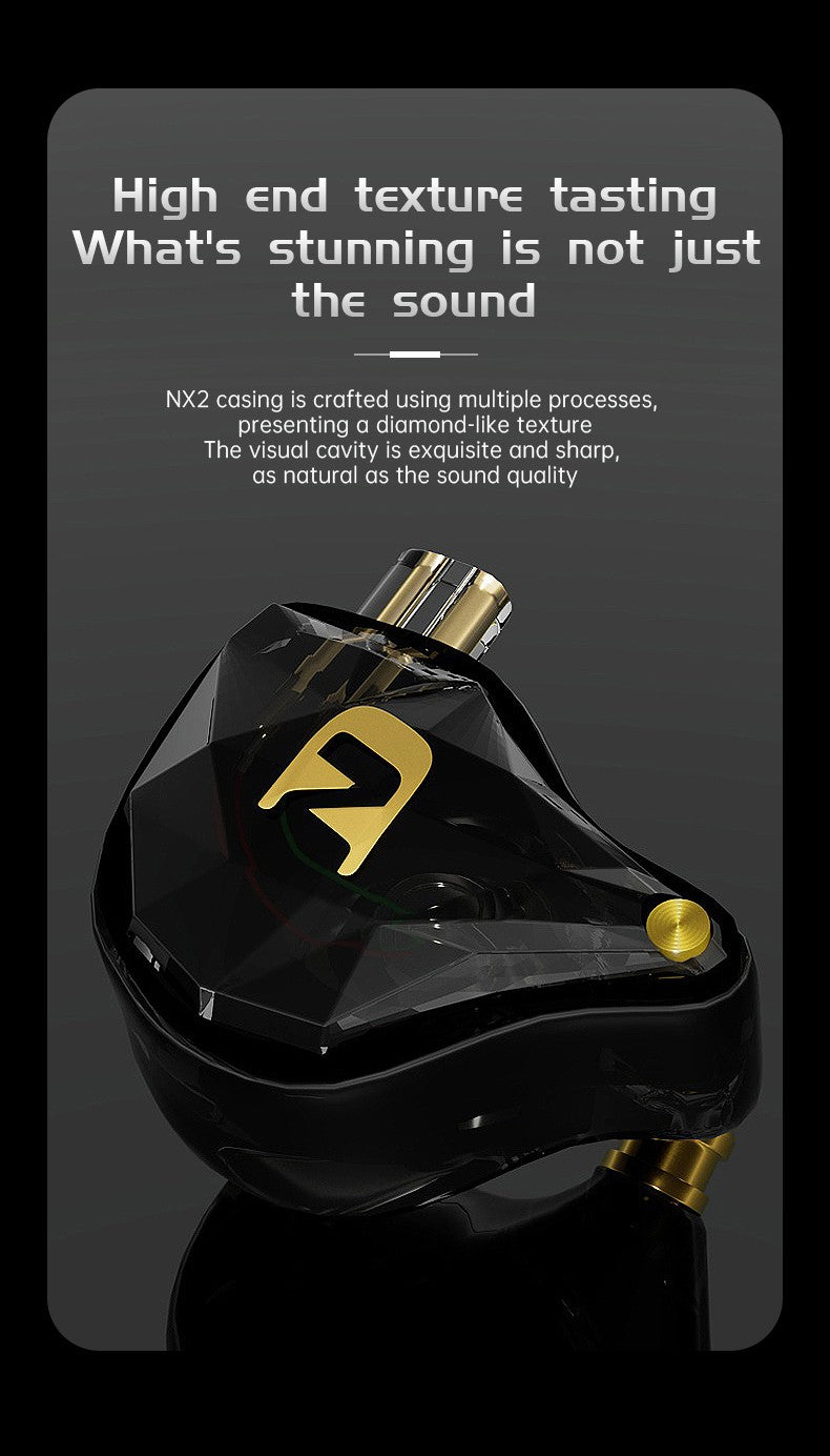 ND NX2 HIFI Earphones Dynamic Stereo Heavy Bass In Ear Monitor Earphone Game Sport Noise Cancelling Headset Detachable Cable