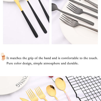 20Pcs Pink Silver Dinnerware Set Knife Dessert Fork Spoon Flatware Cutlery Set 304 Stainless Steel Silverware Tableware Kitchen