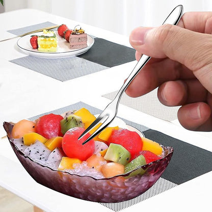 Garfo de Frutas em Aço Inoxidável 6 Peças com Caixa de Armazenamento, 13cm, Garfos de Sobremesa, Bolo, Salada, Garfos de Degustação, Aperitivo, Coquetel, Utensílios de Mesa