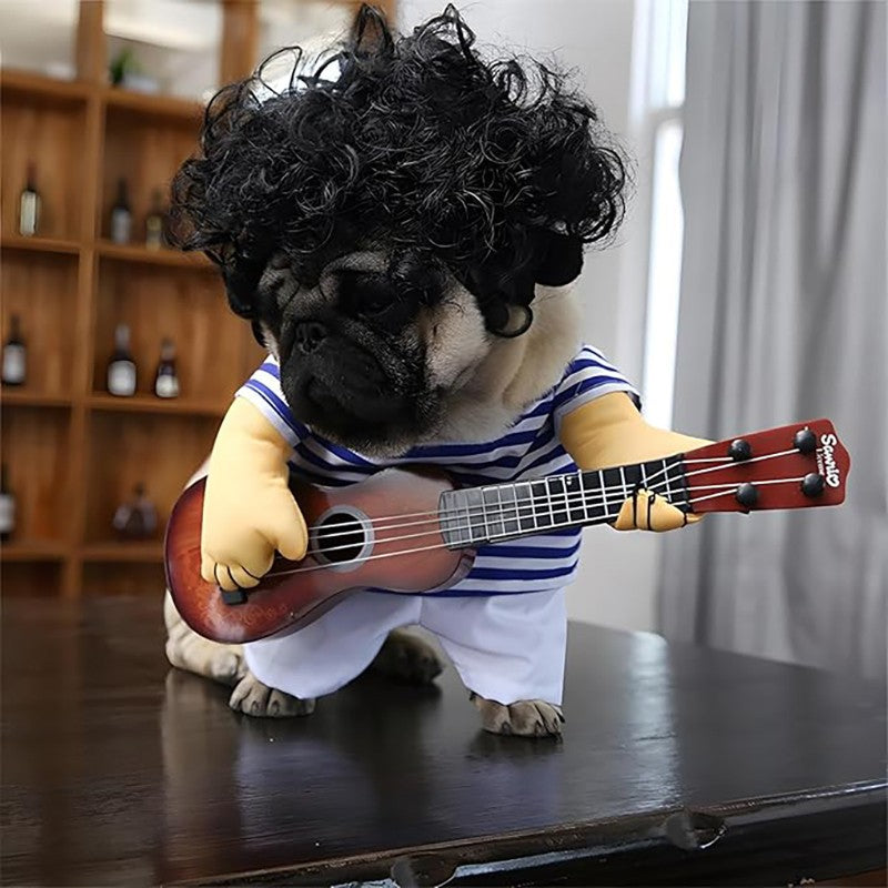 Fantasia de Guitarra para Pets, Fantasias de Cachorro, Gato, Halloween, Natal, Fantasia de Guitarrista Explosivo para Festa, Roupa Engraçada