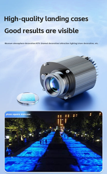 Square Water Ripple Projector Dynamic Water Ripple Logo Indoor Ground Corridor Outdoor Atmosphere Lighting Waterproof Projection