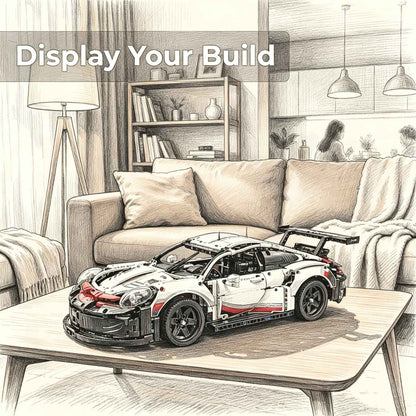 Technology Speed Champions 1580PCS 1:8 Scale Racing Car Detailed Building Blocks Model Car Display Vehicle Collection Decor Gift