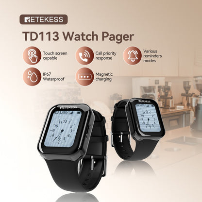 Retekess wireless calling system restaurant pagers TD113 waterproof touch watch TD033 waiter call buttons for cafe bar hookah