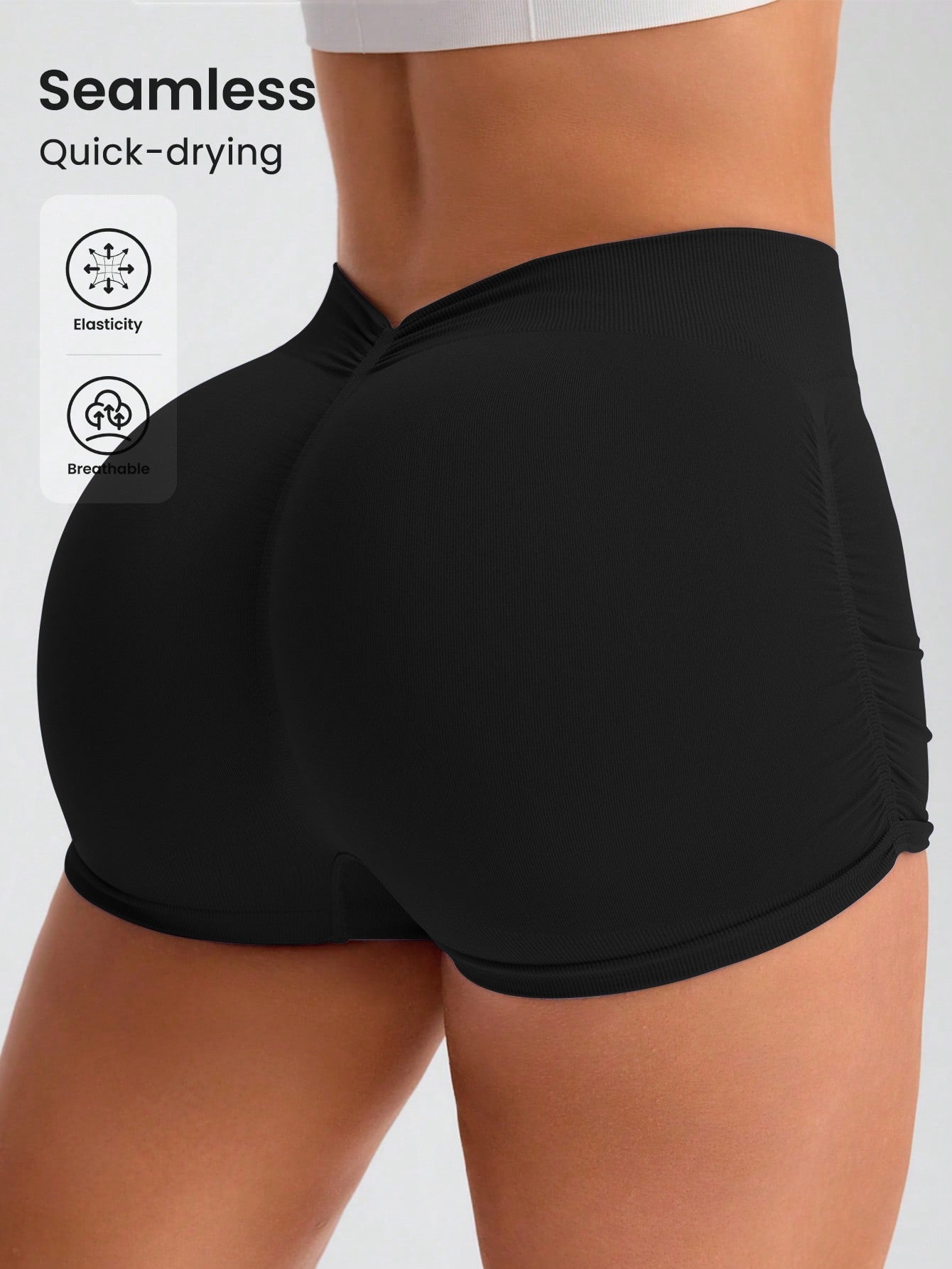2Pcs Women High Waist Workout Fitness Yoga Shorts Gym Push Up Yoga Leggings Scrunch Butt Seamless Sports Shorts