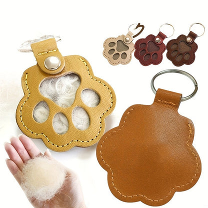 Chaveiro Memorial de Pelo de Animais de Estimação de Couro PU, Relicário de Lembrança para Pelo de Gato e Cachorro, Pingente para Guardar Pelo de Animais de Estimação, Acessórios para Pendurar em Bolsas