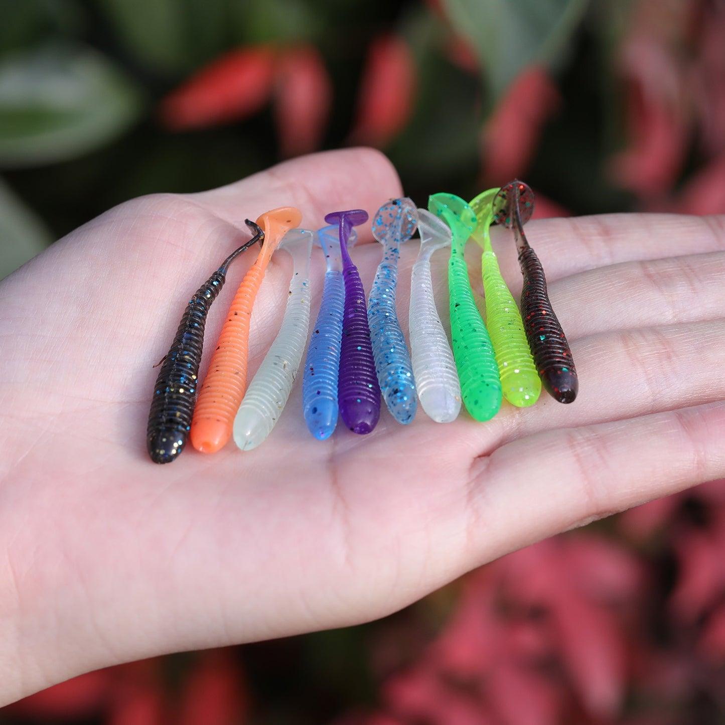 Sougayilang 10/50/100PCS Iscas Macias 5cm 0.6g Iscas Artificiais Realistas Wobblers Iscas Macias Silicone Carpa Pesca Iscas Macias