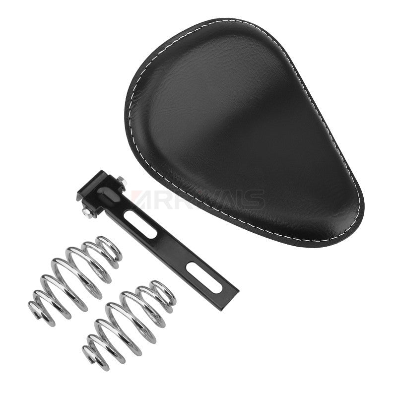 Assento de selim de couro de motocicleta retrô preto de couro solo para Harley Custom Chopper Bobber Honda Yamaha Kawasaki Suzuki