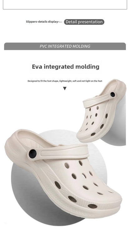 Stock Available 2024 New Large Size Beach Hollow Out Sandals Men's and Women's Garden Shoes Plus Size EVA Sole EVA Strap