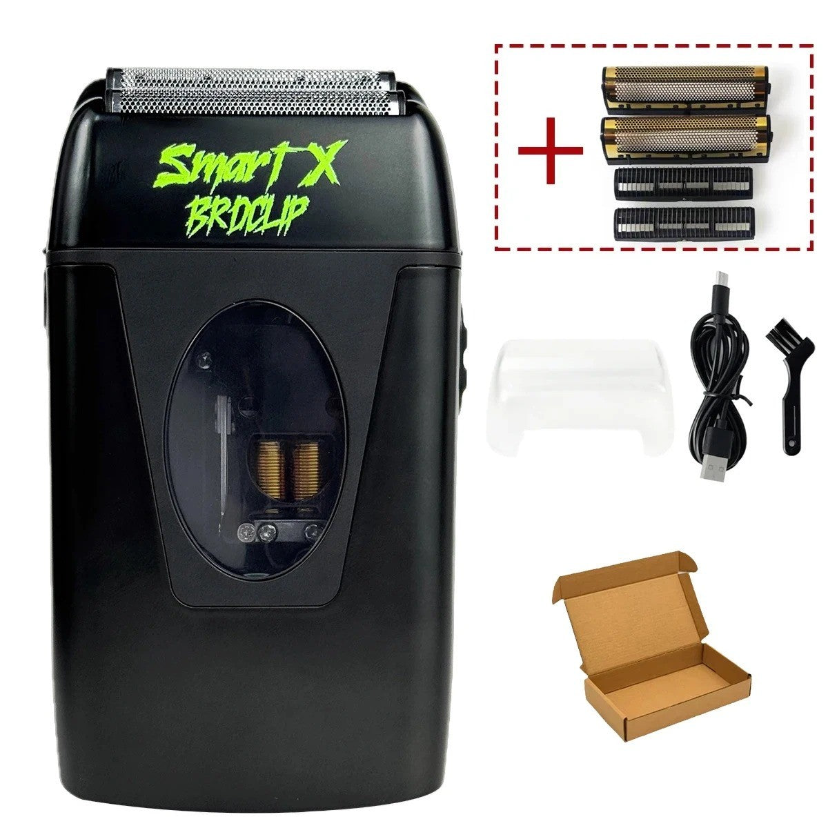 9000RPM BRDCLIP BRD999 Magnetic Motor Professional Electric Men's Beard Trimmer Double Foil Shaver USB Hair Cutting Machine