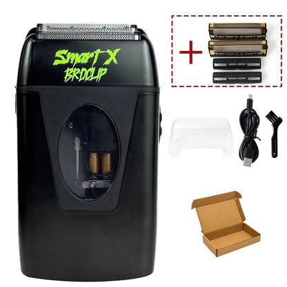 9000RPM BRDCLIP BRD999 Magnetic Motor Professional Electric Men's Beard Trimmer Double Foil Shaver USB Hair Cutting Machine