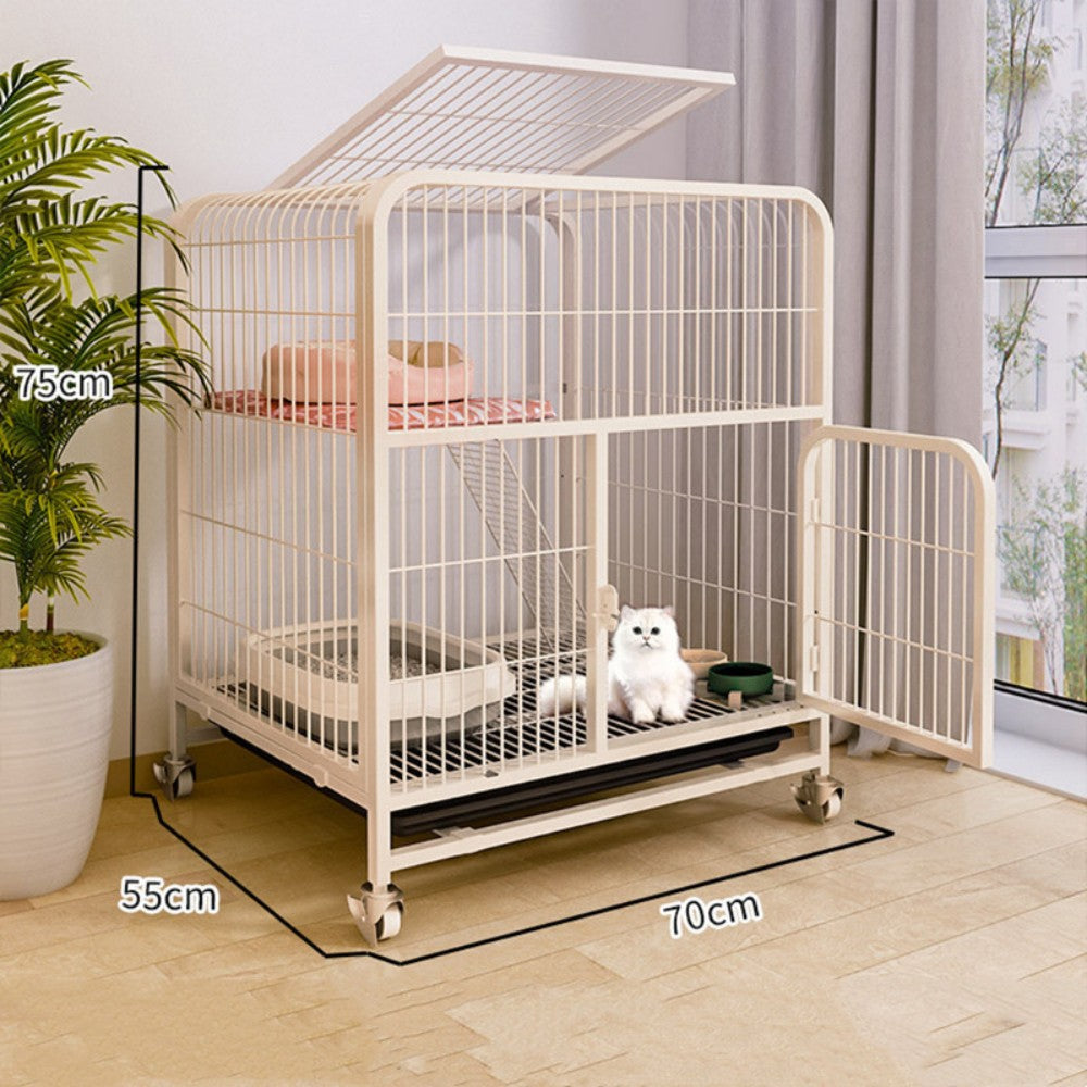 Villa para Gatos de Dois Andares Interna Extra Grande Espaço Livre Gaiola para Pets Casa de Escalada para Gatinhos Villas para Gatos Castelo para Gatos com Banheiro Integrado