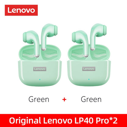 Fone de Ouvido TWS Original Lenovo LP40 Pro 100% Sem Fio Bluetooth 5.1 Esportivo com Redução de Ruído Controle de Toque 250mAh Novo 2022