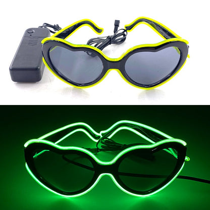 1PC Light Up LED Glasses Glow Sunglasses EL Wire Neon Glasses Glow in The Dark Party Supplies Neon Party Favors for Adults